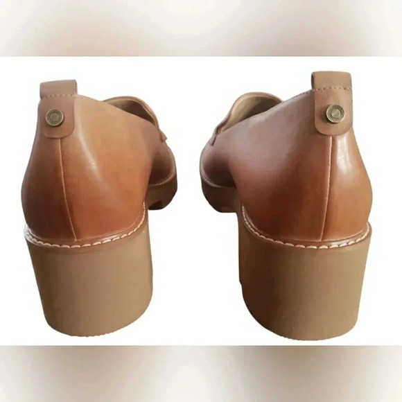 Preppy Naturalizer 12 Lugsole Tan Leather Slip-On Round Toe Casual Loafers - Picture 2 of 8